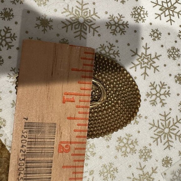 Art Nouveau Brooch 2.5" Metal Gold Plate Gilt Brass Flower‎ C Clasp Oval Antique - Picture 7 of 7